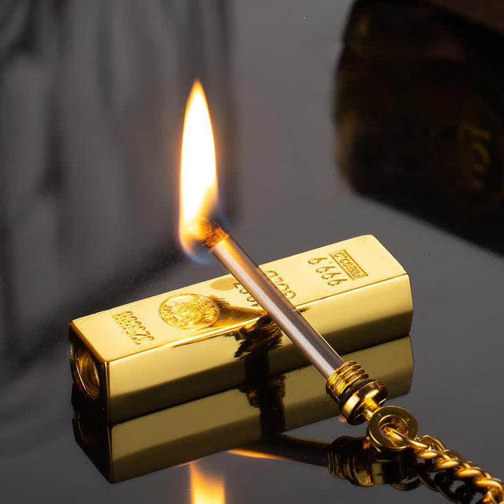 Gold Bar Dollar Matchstick Refillable Oil Lighter