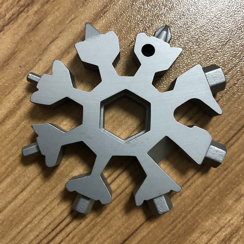 Multi-Tool 18-in-1 Snowflake Shape Spanner Keychain