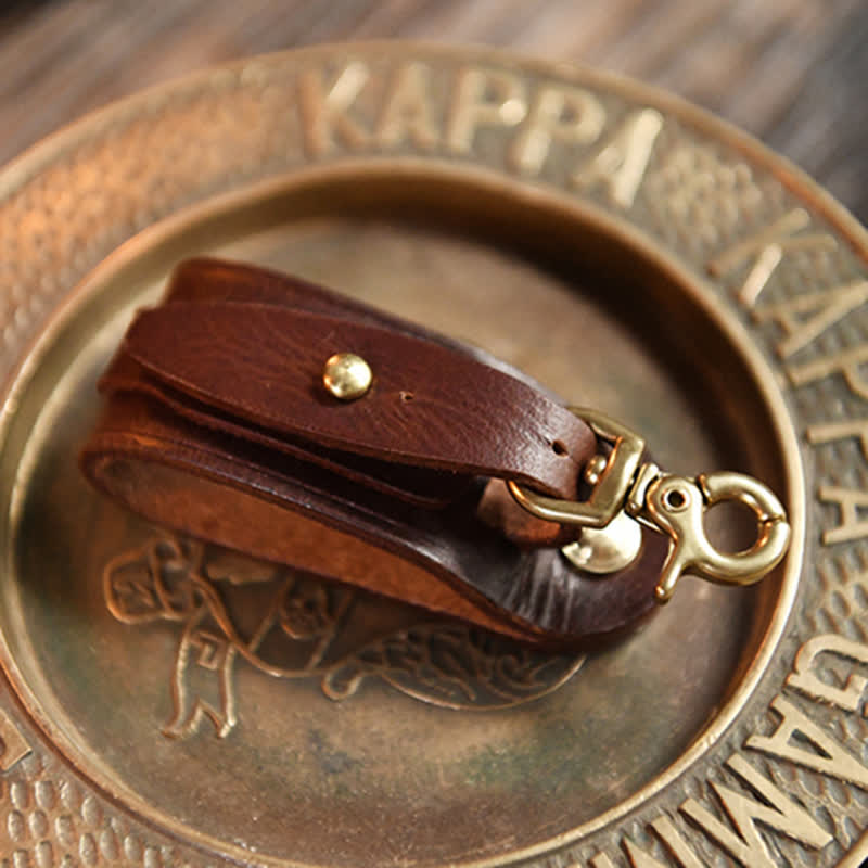 Handmade Belt Loop Key Hanging Holder Leather Keychain