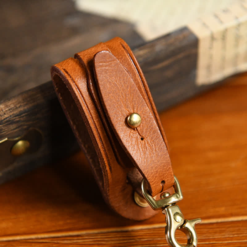 Handmade Belt Loop Key Hanging Holder Leather Keychain