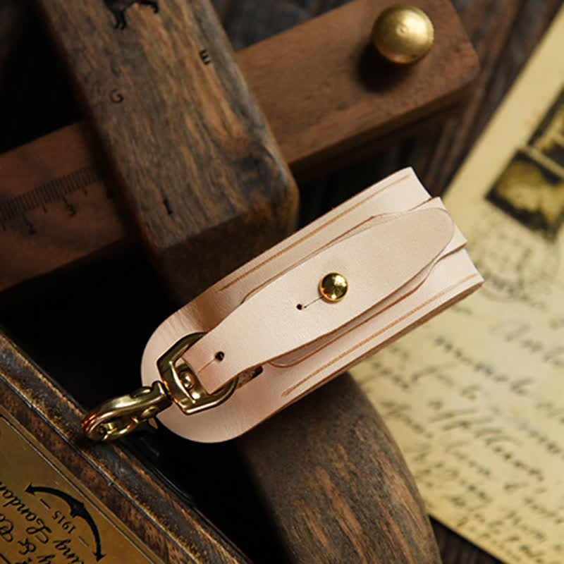 Handmade Belt Loop Key Hanging Holder Leather Keychain