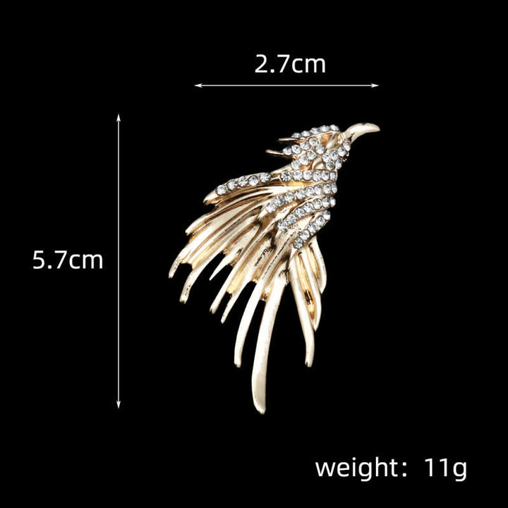 Men's Exquisite Eagle Spreading Wings Rhinestone Brooch