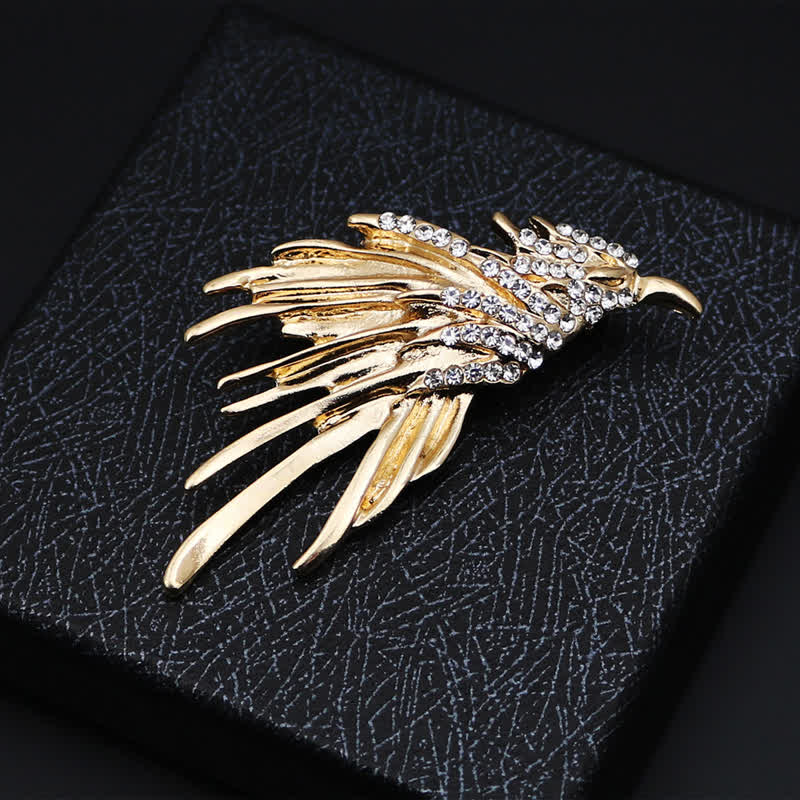 Men's Exquisite Eagle Spreading Wings Rhinestone Brooch