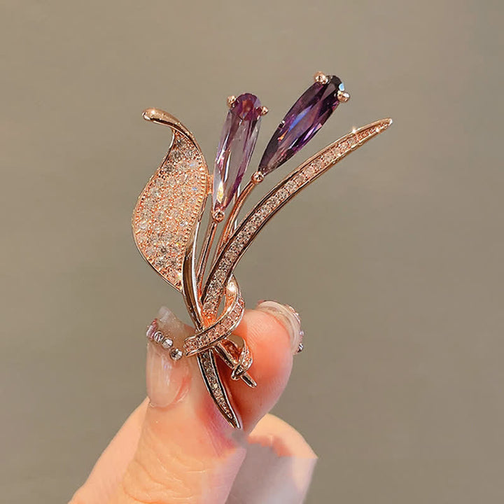 Women's Purple Lily Delicate Flower Brooch