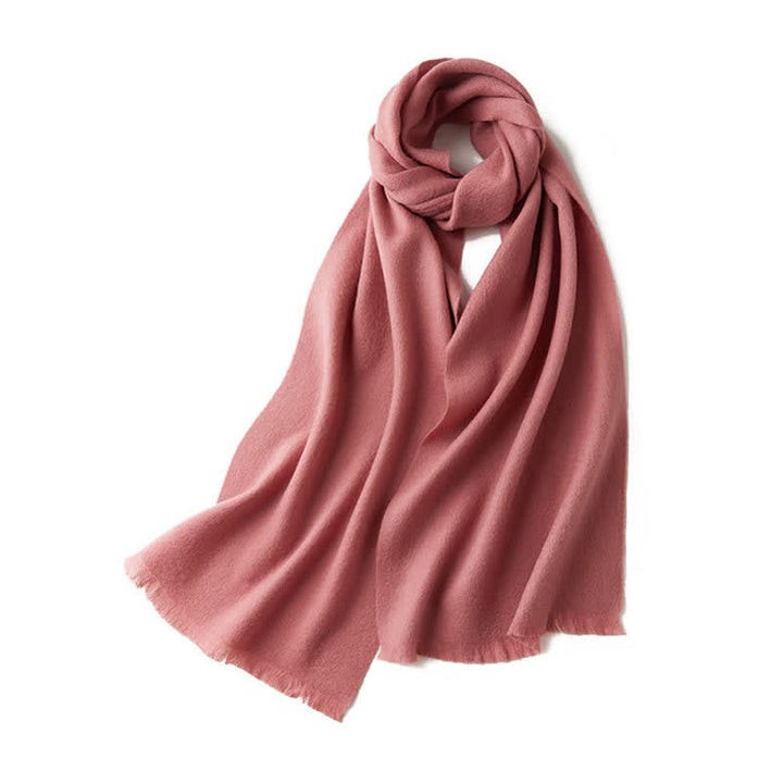 Unisex Warm Shawl Simple Solid Color Pure Wool Scarf