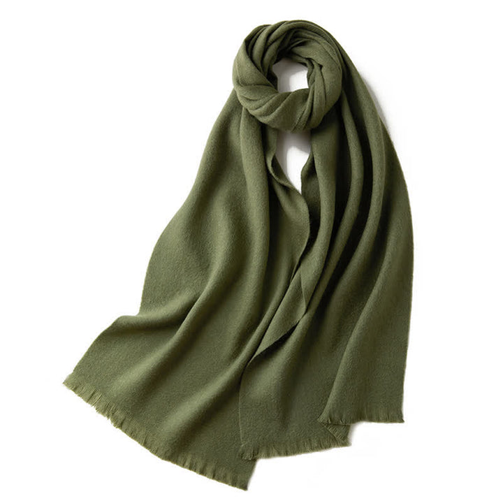 Unisex Warm Shawl Simple Solid Color Pure Wool Scarf