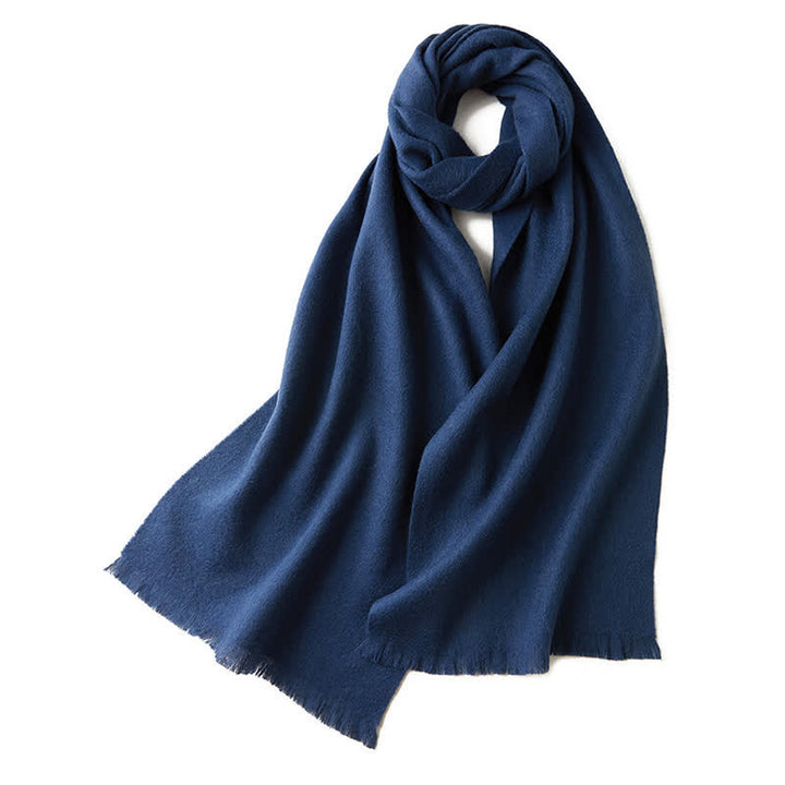 Unisex Warm Shawl Simple Solid Color Pure Wool Scarf