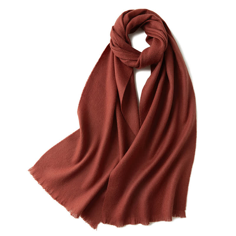 Unisex Warm Shawl Simple Solid Color Pure Wool Scarf