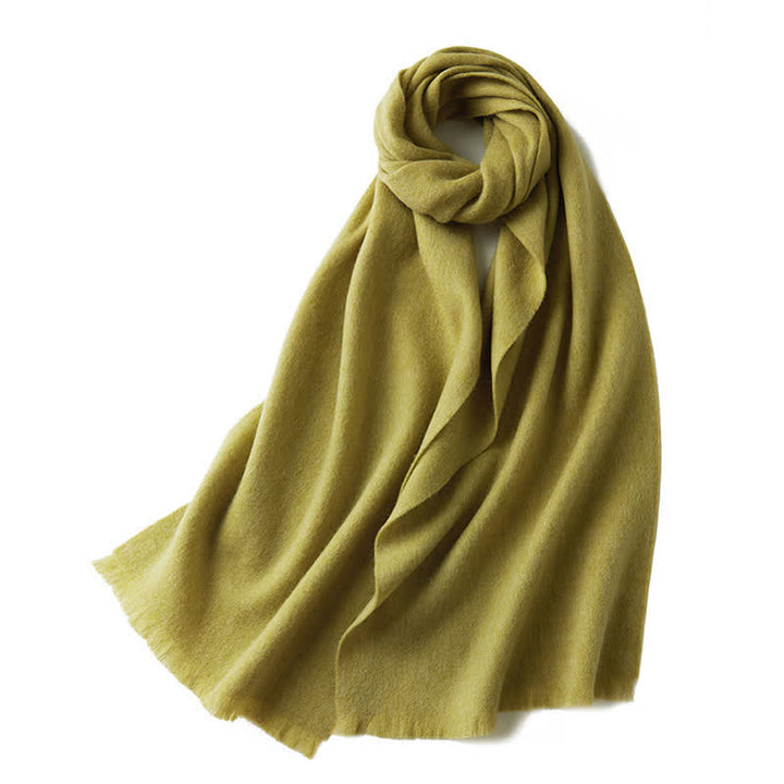 Unisex Warm Shawl Simple Solid Color Pure Wool Scarf