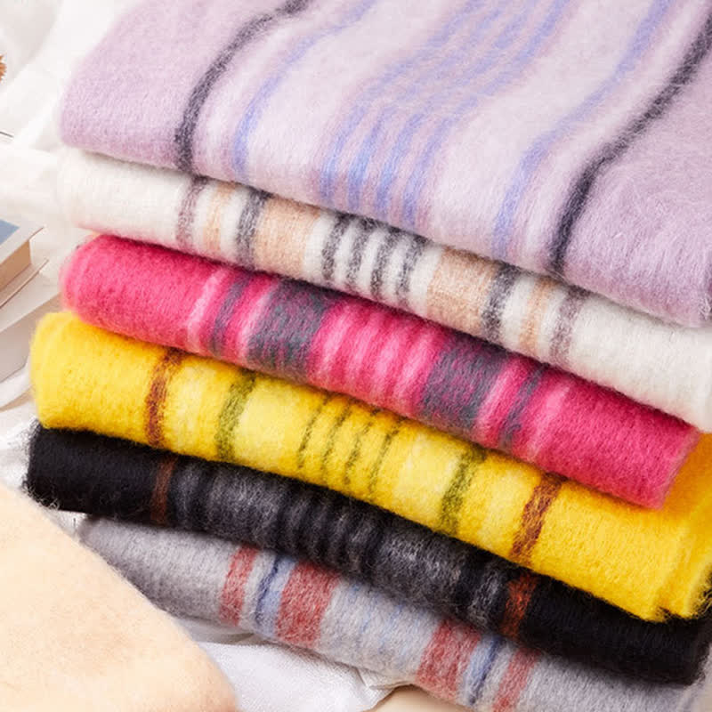 Unisex Classic Tassel Plaid Warm Scarf - image 0