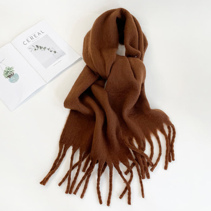 Unisex Thick Solid Color Oversized Warm Chunky Scarf