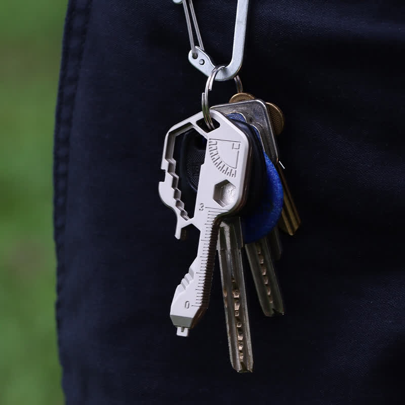 Mini Utility 11 In 1 Key-Shaped Common Tools Keychain - image 0