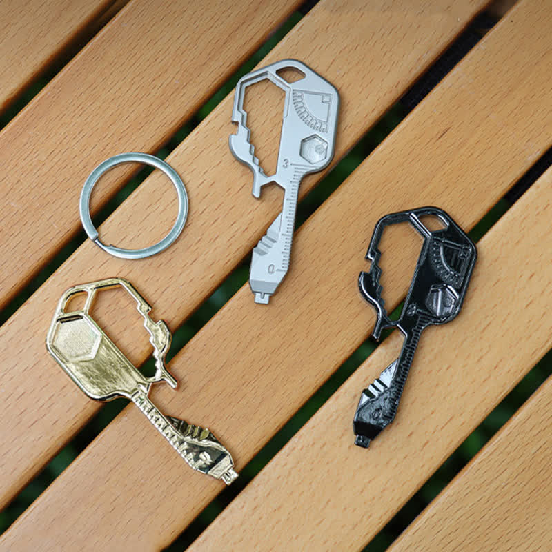 Mini Utility 11 In 1 Key-Shaped Common Tools Keychain