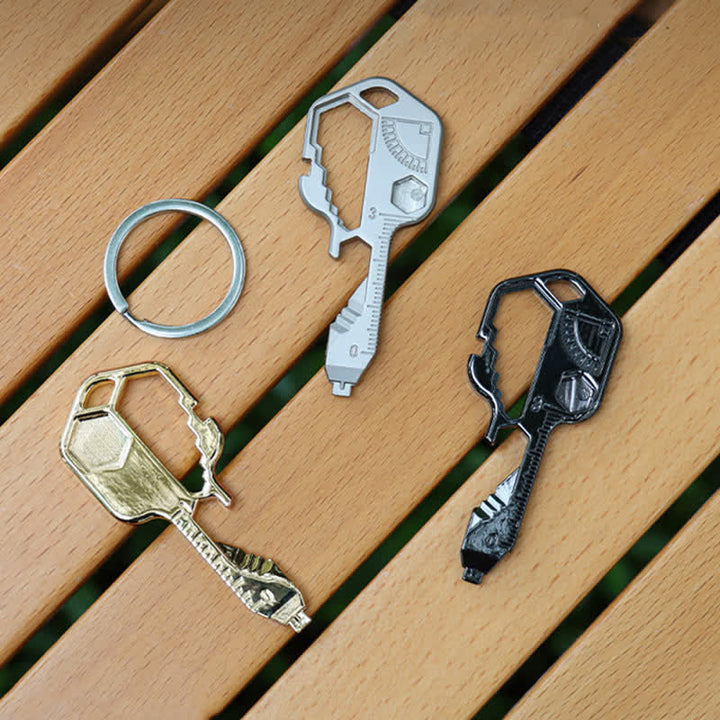 Mini Utility 11 In 1 Key-Shaped Common Tools Keychain - image 11