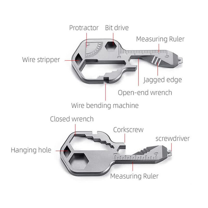 Mini Utility 11 In 1 Key-Shaped Common Tools Keychain - image 2