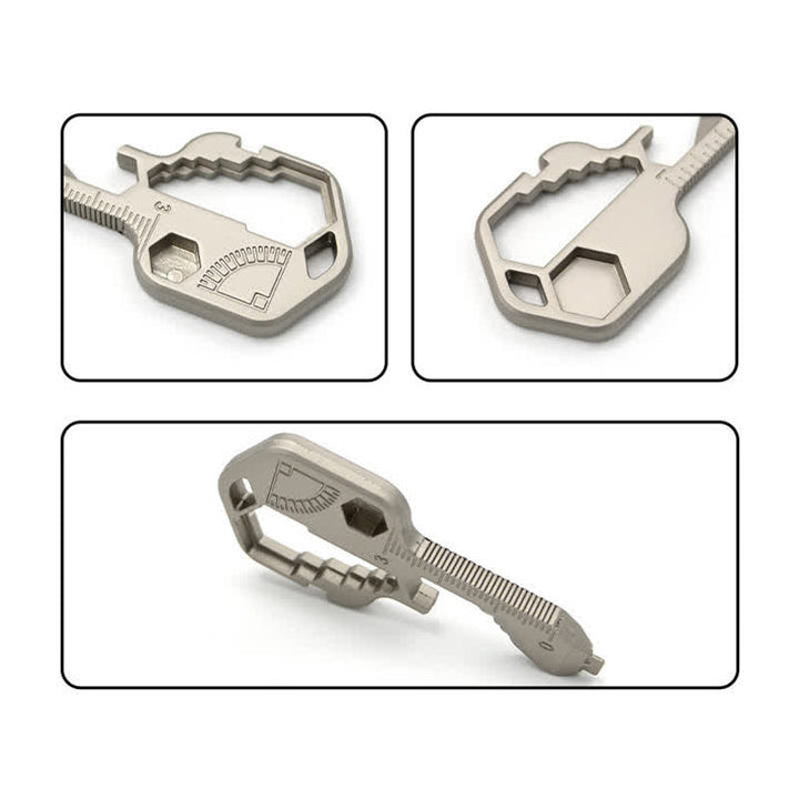 Mini Utility 11 In 1 Key-Shaped Common Tools Keychain