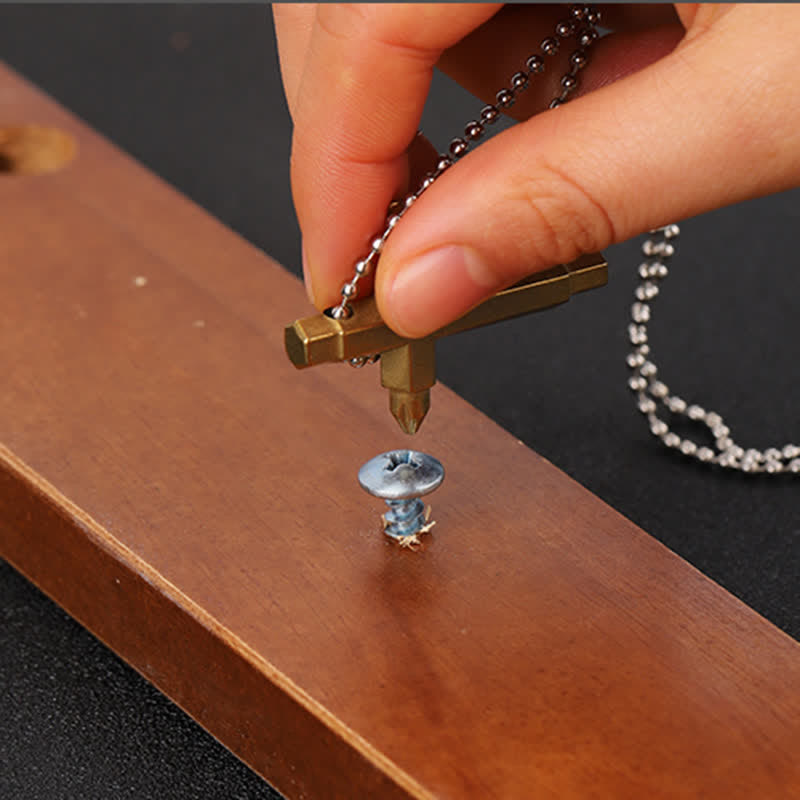 Cross EDC Screwdriver Necklace Pendant Keychain - image 2