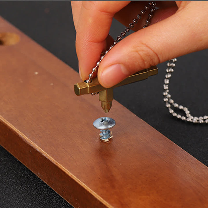 Cross EDC Screwdriver Necklace Pendant Keychain - image 2