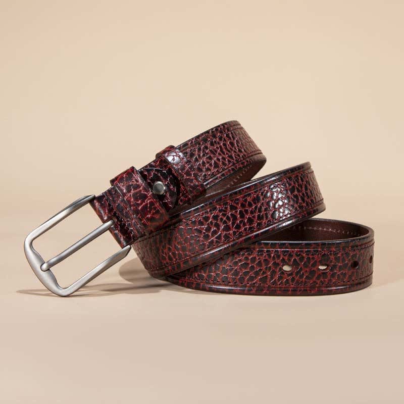 Stitching Snake Skin Pattern Casual Cowhide Leather Belt