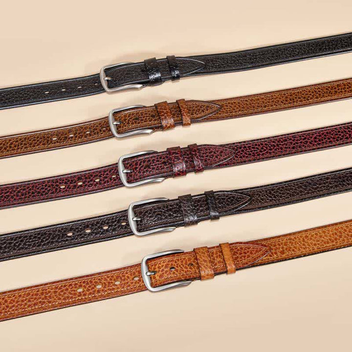 Stitching Snake Skin Pattern Casual Cowhide Leather Belt