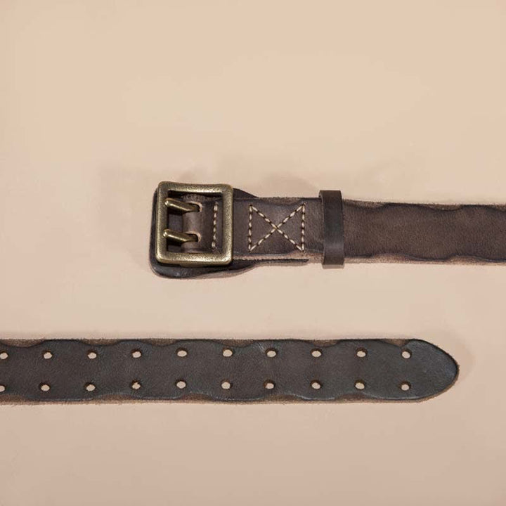 Timeless Square Buckle Double Prong Cowhide Leather Belt - image 4