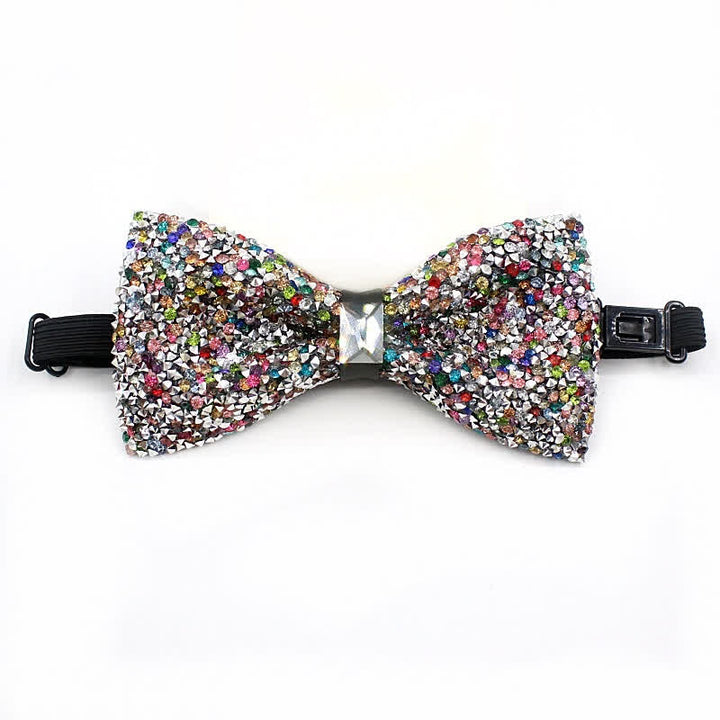 Men's Multicolored Shiny Stones Party Bow Tie