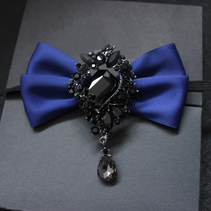 Men's Dangle Crystal Applique Ornament Bow Tie