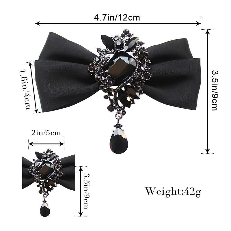 Men's Dangle Crystal Applique Ornament Bow Tie