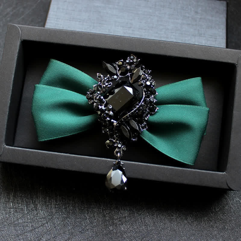 Men's Dangle Crystal Applique Ornament Bow Tie