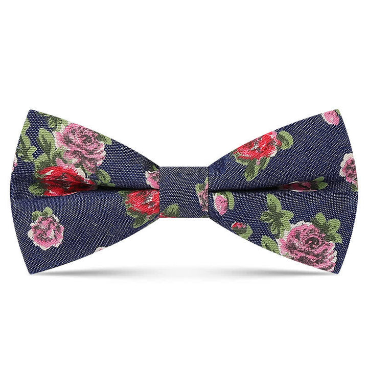 Men's Delicate Floral printed Design Cotton Bow Tie