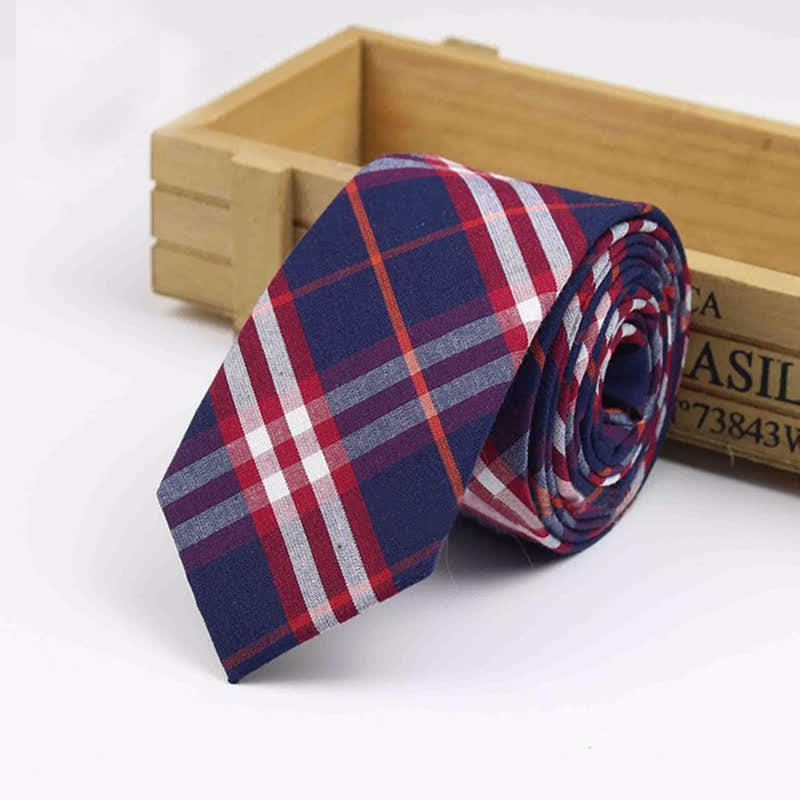 Men's West Country Tradition Check Plaid Cotton Necktie