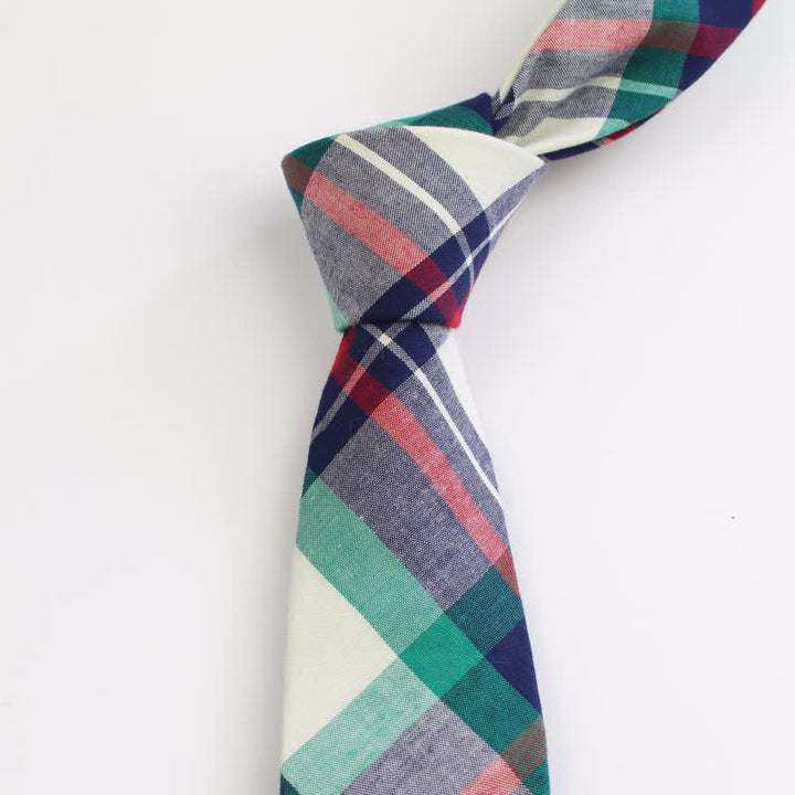 Men's West Country Tradition Check Plaid Cotton Necktie