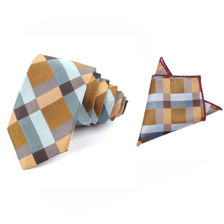 Men's Fashion Casual Modern Checked Narrow Necktie