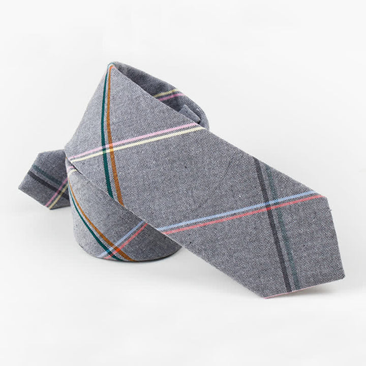 Men's Trendy Plaid Pattern Bow Tie Handkerchief Necktie