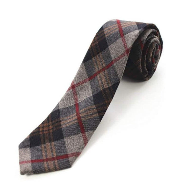 Men's Imitation Wool Retro Plaid Pattern Necktie