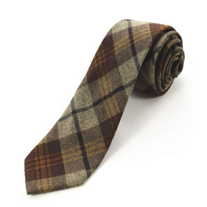 Men's Imitation Wool Retro Plaid Pattern Necktie