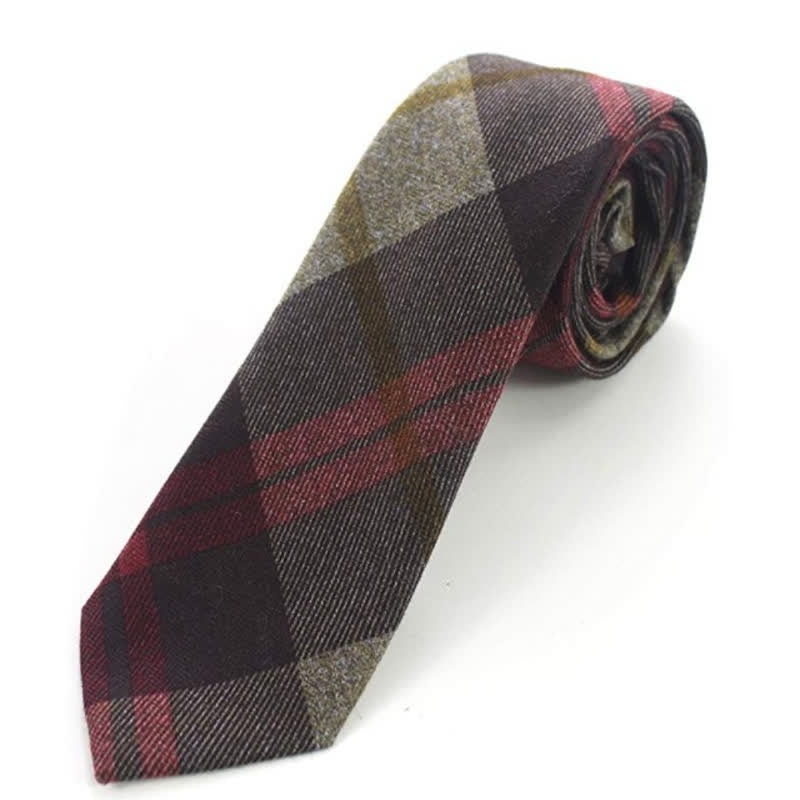 Men's Imitation Wool Retro Plaid Pattern Necktie