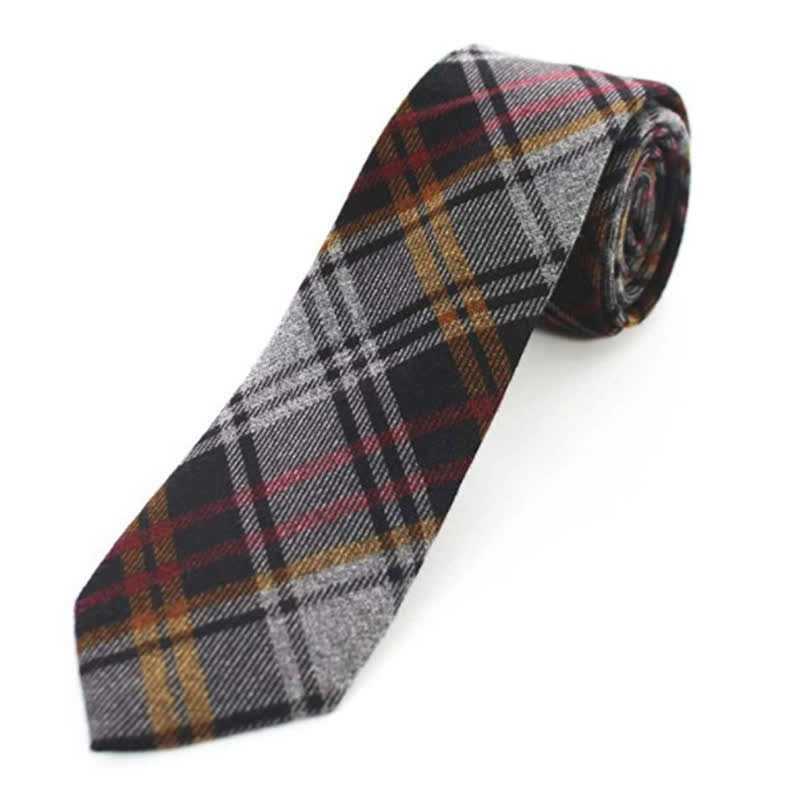 Men's Imitation Wool Retro Plaid Pattern Necktie