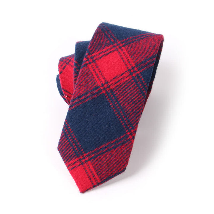 Men's Formal Look Suit Accessory Plaid Cotton Necktie