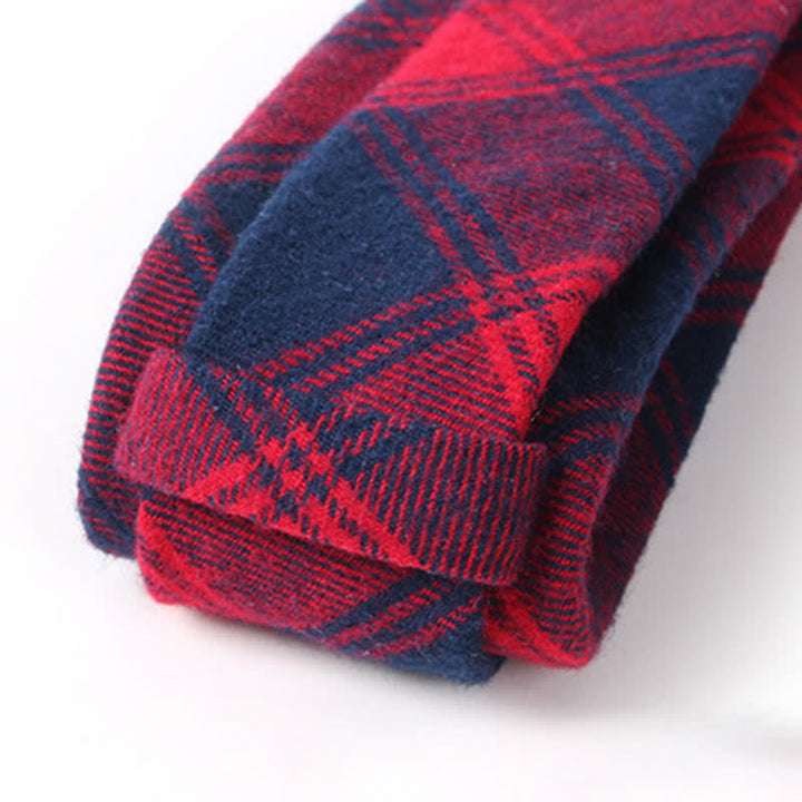 Men's Formal Look Suit Accessory Plaid Cotton Necktie