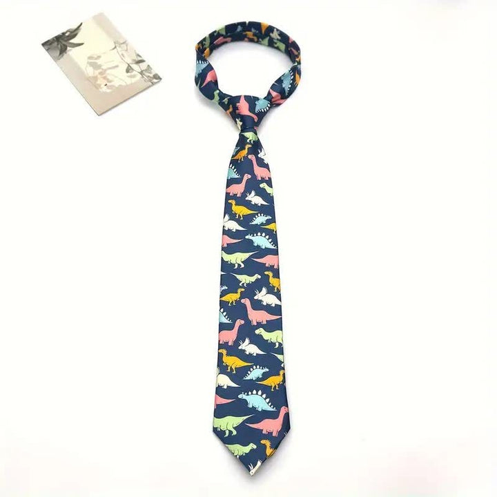 Men's Colorful Dinosaur Printed Fashion Suit Accessory Necktie