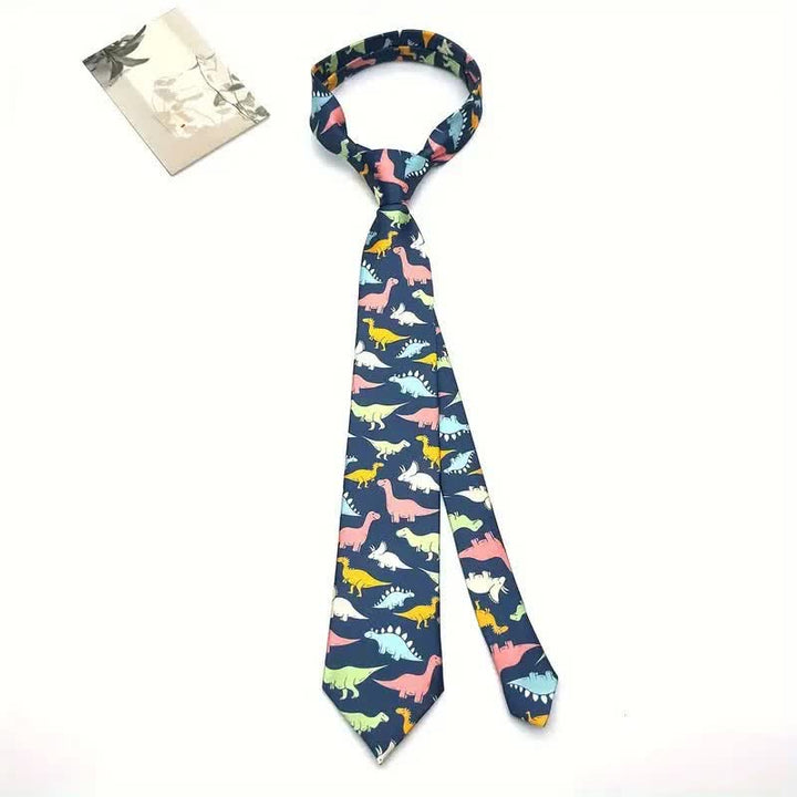 Men's Colorful Dinosaur Printed Fashion Suit Accessory Necktie