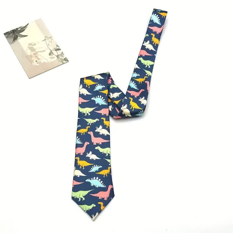 Men's Colorful Dinosaur Printed Fashion Suit Accessory Necktie