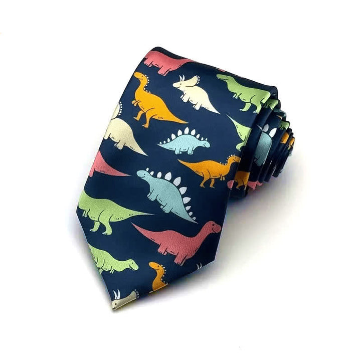 Men's Colorful Dinosaur Printed Fashion Suit Accessory Necktie