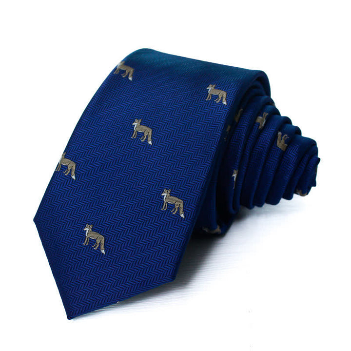 Men's Gently Animal Fox Motifs Formal Necktie