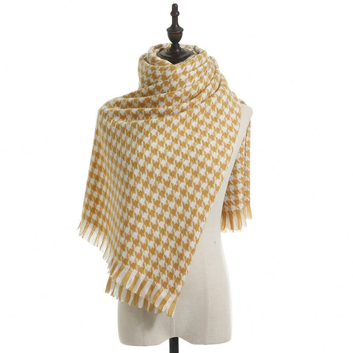 Unisex Classic Houndstooth Imitation Cashmere Scarf