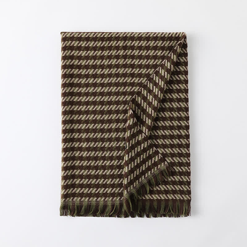 Unisex Classic Houndstooth Imitation Cashmere Scarf