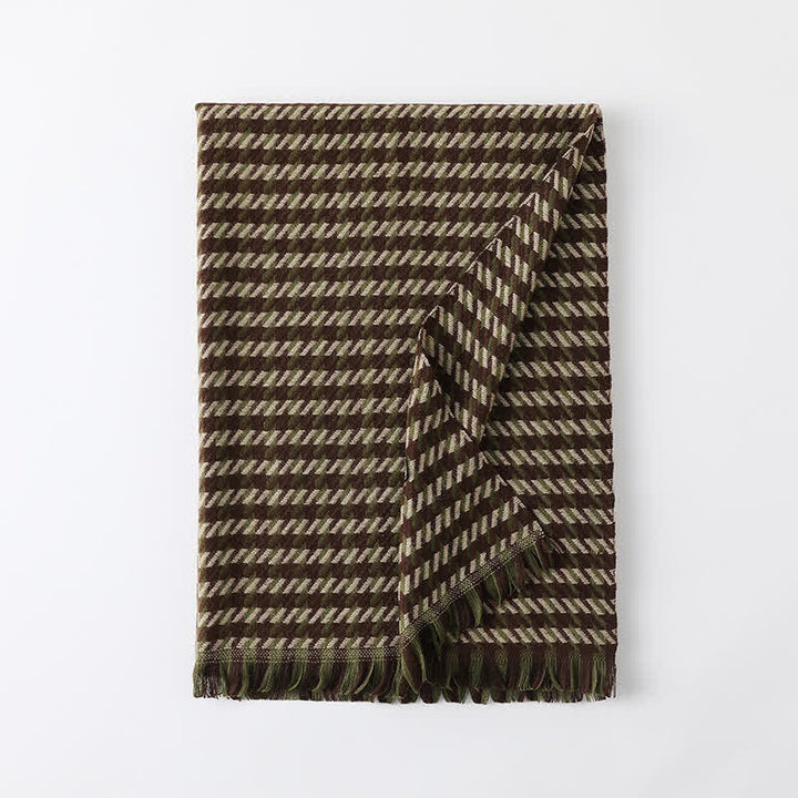 Unisex Classic Houndstooth Imitation Cashmere Scarf