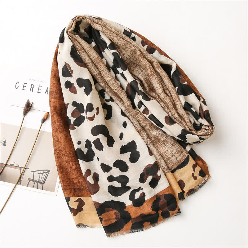 Women's Animal Leopard Printed Large Thin Scarf