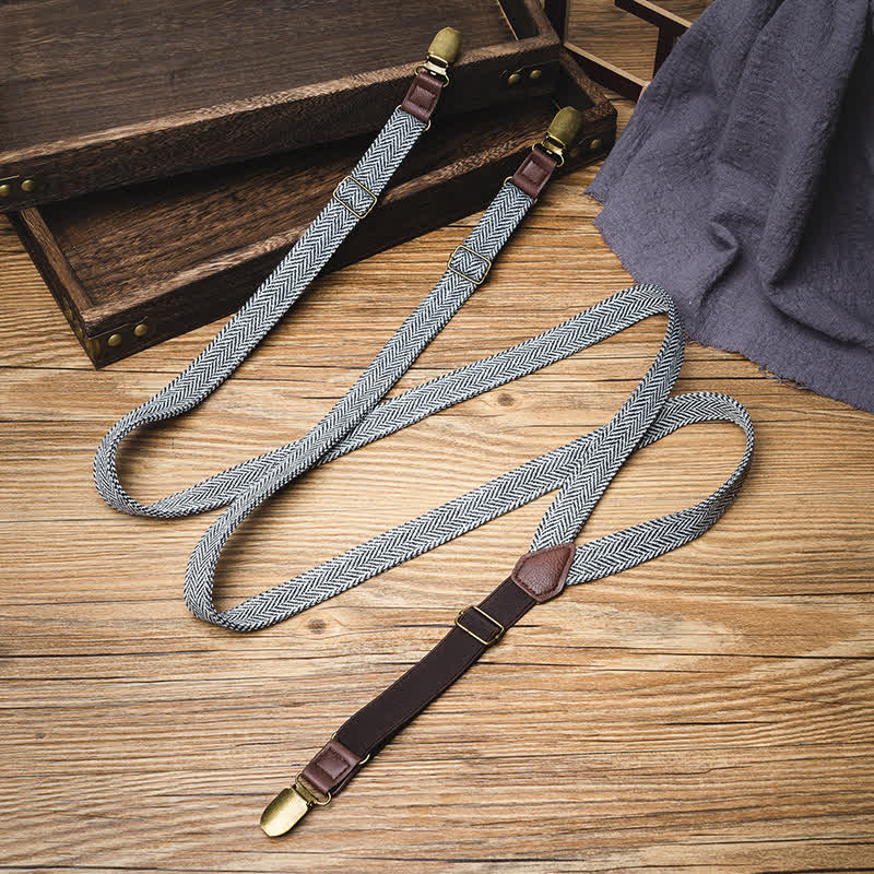 Herringbone Fashion Pants Straps Y-back Suspenders